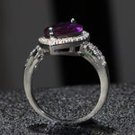 Glamorous Amethyst Zircon Ring - 925 Sterling SilverRing