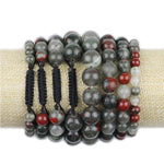Braided/Elastic Rope Natural Bloodstone Charm BraceletBracelet