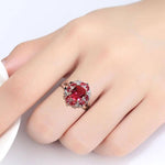 Trendy Design Ruby Aquamarine Sapphire Ring - 925 Sterling SilverRing