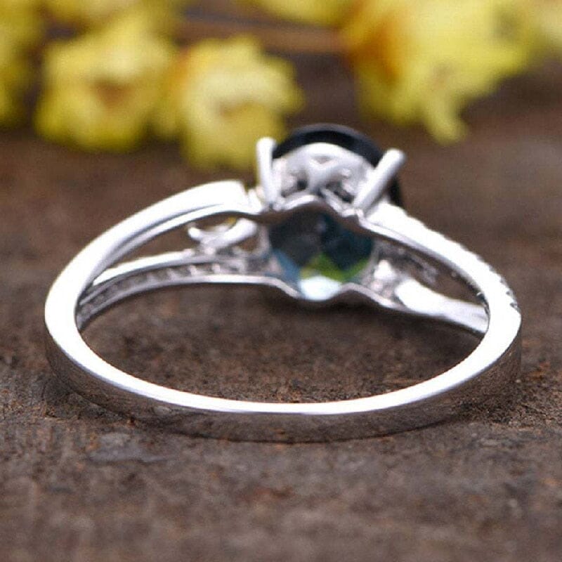 Unique Promise Sapphire Ring - 925 Sterling SilverRing