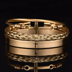 3pcs Set Stainless Steel WWJD BraceletBraceletGold Set B