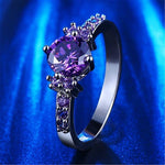 Amethyst Silver Plated Ring DiamondRing