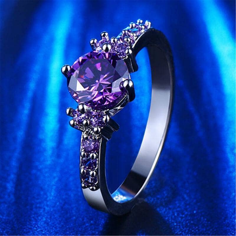 Amethyst Silver Plated Ring DiamondRing