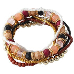 Bohemia Beads Beaded Multi Strand Stretch BraceletBraceletBrown16.5cm