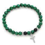 WWJD Natural Stone Cross BraceletBracelet