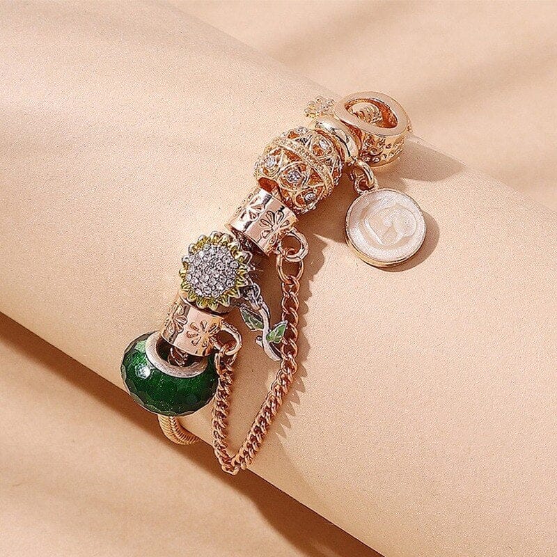 Creative Crown and Sunflower Charm BraceletBracelet
