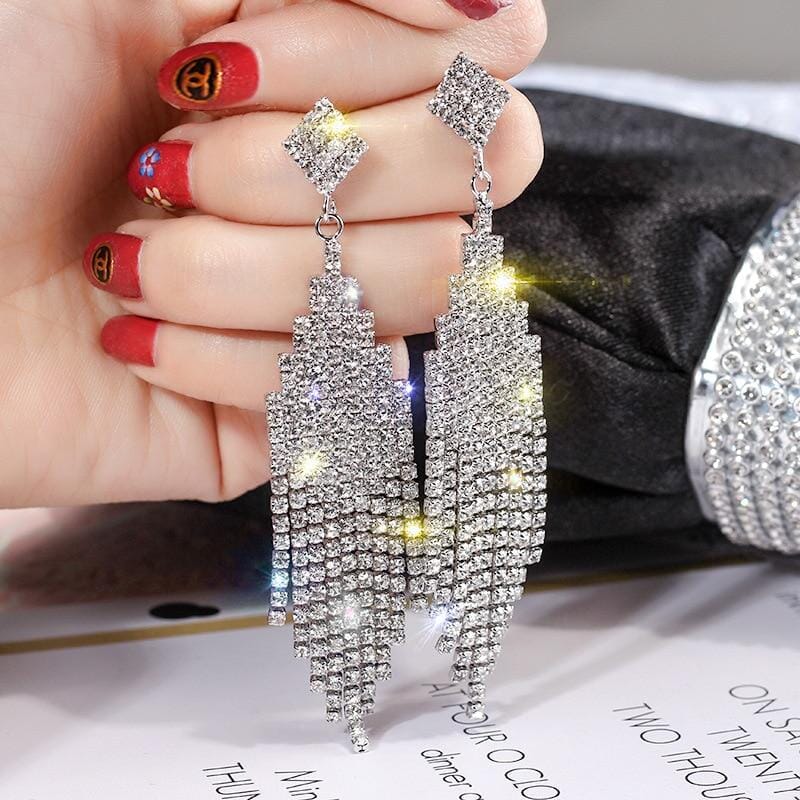 Cascading Glamour Dangling Tassel Drop EarringsEarrings
