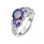 Fashion Unique Design 8*8mm Round Shaped Topaz Ring - 925 Sterling SilverRing