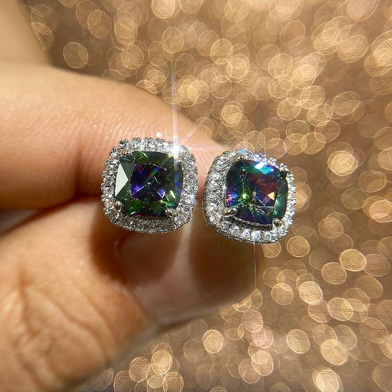 Dazzling Rainbow and White Topaz EarringEarrings