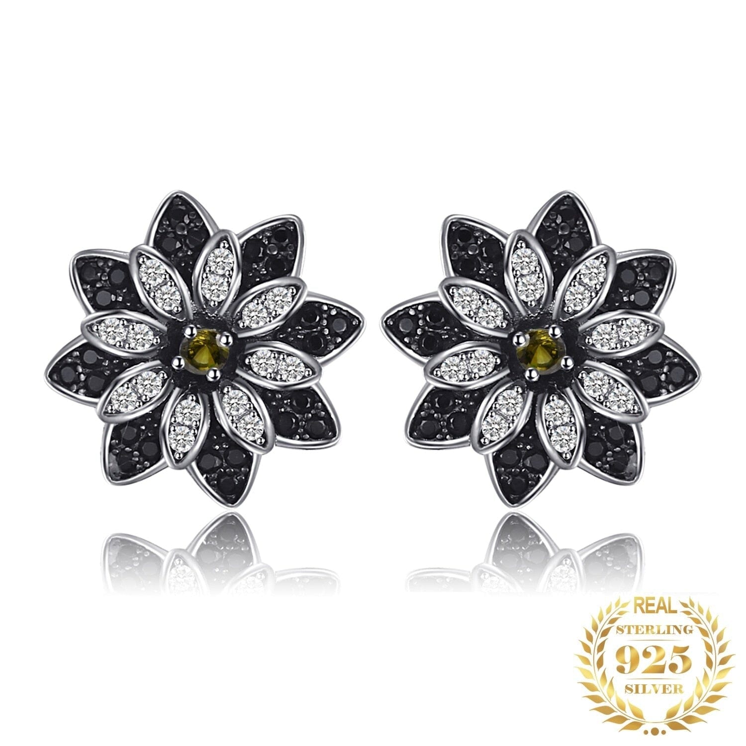 Flower Natural Smoky Quartz Earrings - 925 Sterling SilverEarrings