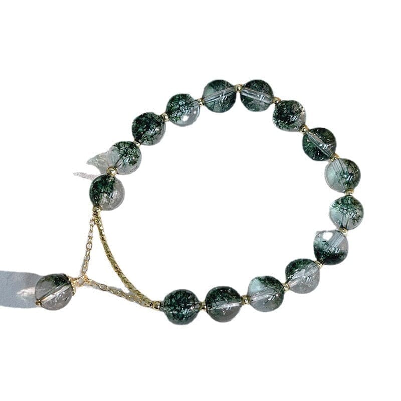 Green Ghost Chorite Crystals Beaded Strand BraceletBracelet