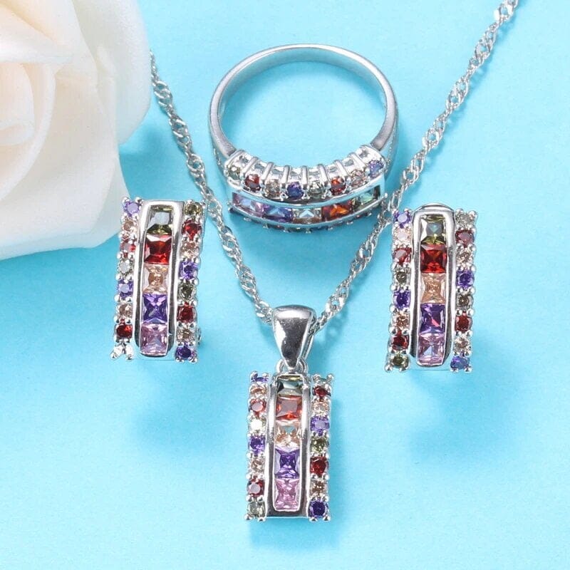 Multi Color Gemstone SetJewelry Set