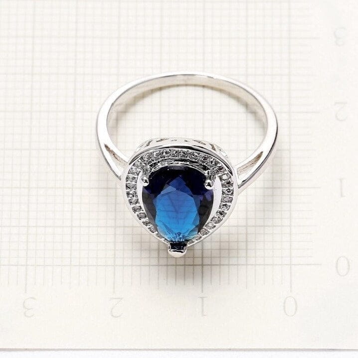 Pretty Classic Water Drop Ruby Ring - 925 Sterling SilverRing