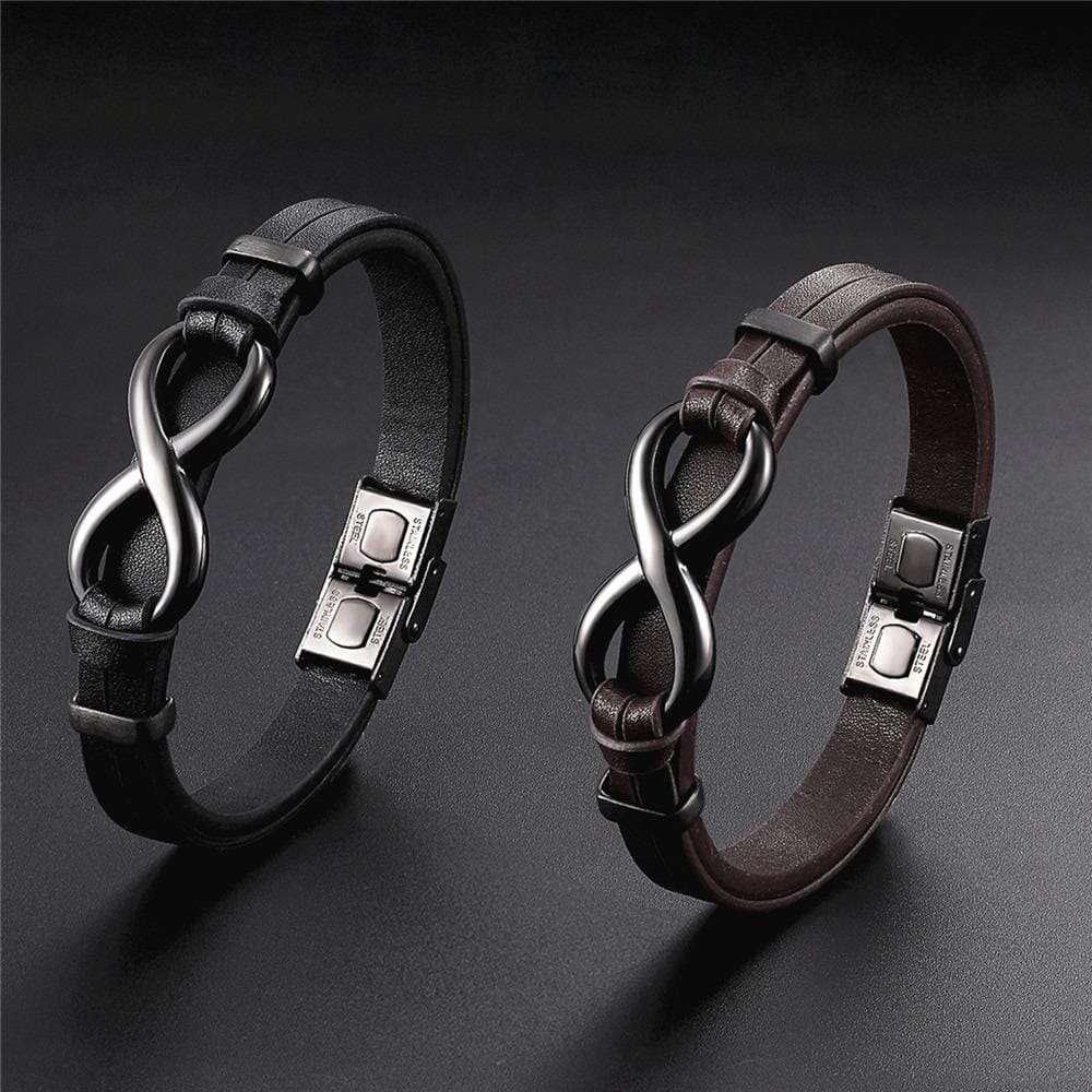 Infinity Logo Leather BraceletBracelet