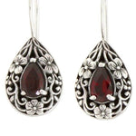 Retro Palace Royal Style Waterdrop Ruby Earrings - 925 Sterling SilverEarrings