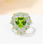Green Heart Peridot Open RingRing