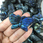 Natural Carved Labradorite Stone CrystalNecklaceButterfly