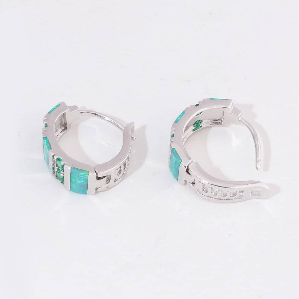 Green Fire Opal & Emerald Hoop EarringsEarrings