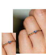 Trendy Fashion Dazzling Sapphire CZ Stone Ring - S925 Sterling SilverRing