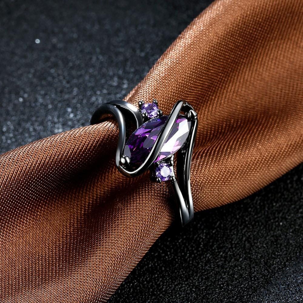 Purple Sapphire Black Gold RingRing