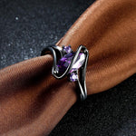 Purple Sapphire Black Gold RingRing
