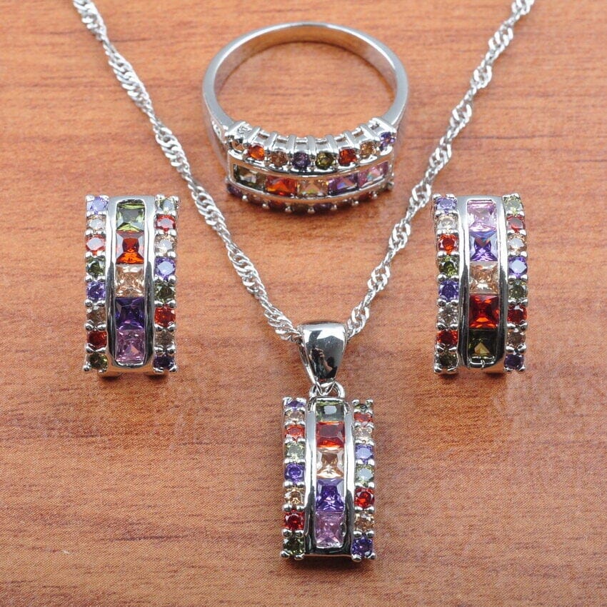 Multi Color Gemstone SetJewelry Set