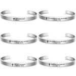 Bible Verse Stainless Steel WWJD Cuff Bracelet BangleBracelet