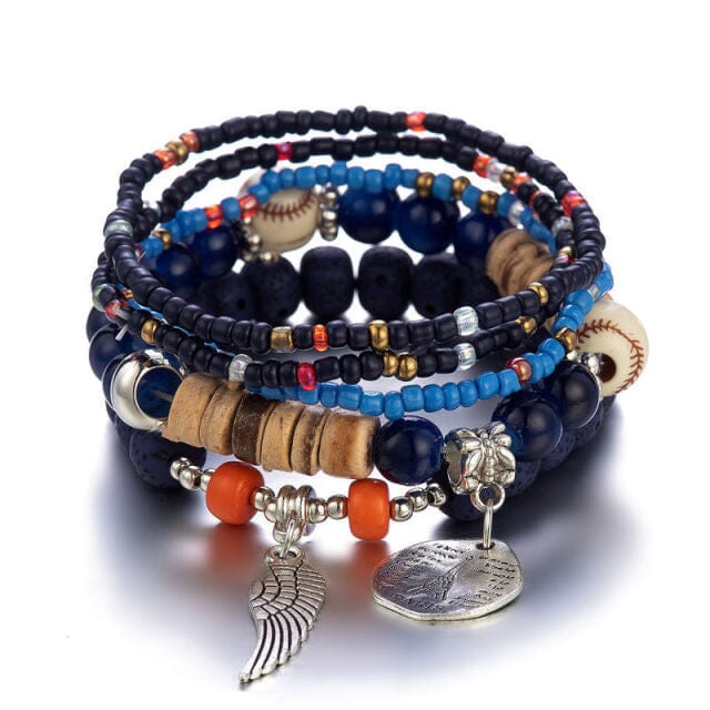 4-Pieces Set of Beaded Bohemian Style Crystal BraceletBraceletStyle 4