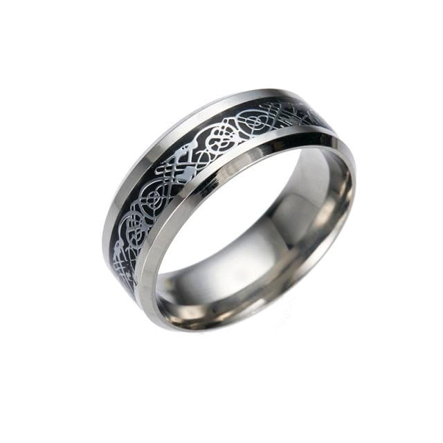 Dragon Men RingRing12Black Silver