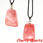 Aventurine and Other Stones Natural Crystal Irregular Tumbled Stone Reiki Rope NecklaceNecklaceCherry Quartz