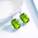Natural Peridot Long 925 Sterling Silver EarringsEarrings