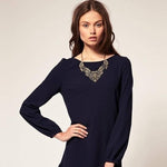 European Vintage Luxurious Bronze Lace Flower Chain Choker NecklaceNecklace