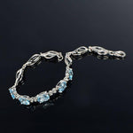 Sterling Silver Blue Topaz Charm BraceletBracelet