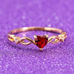 Heart Ruby 3 Stone RingRing