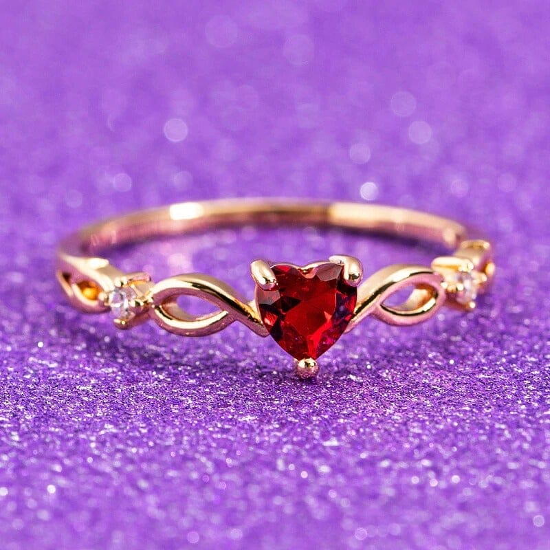Heart Ruby 3 Stone RingRing