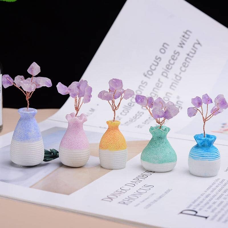 Natural Amethyst Lucky Tree OrnamentHome Decor