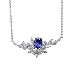 Leaf Sapphire Necklace - 925 Sterling SilverNecklace