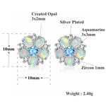 White Fire Opal Stud EarringsEarrings