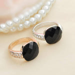 Black Onyx Rose Gold & Platinum Plated RingRing