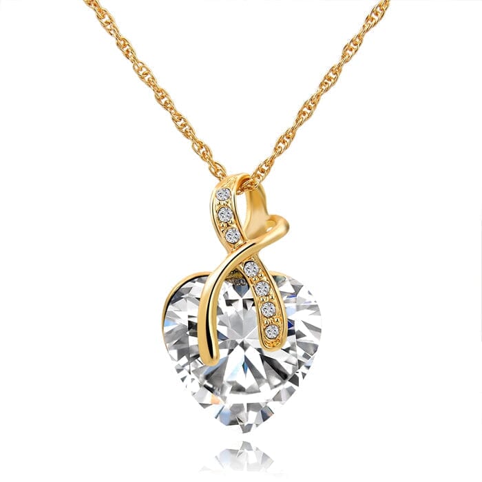 Austrian Crystal Heart PendantsNecklace