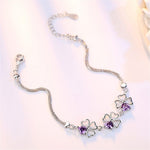 Simple Lucky Leaves Amethyst Bracelet - 925 Sterling SilverBracelet