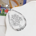 Transparent Crystal Waterdrop Shape Life Tree Pendant NecklacePendant