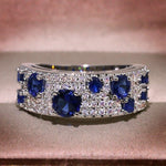 Gorgeous Sparkling Blue Nano CZ Sapphire Ring - S925 SilverRing