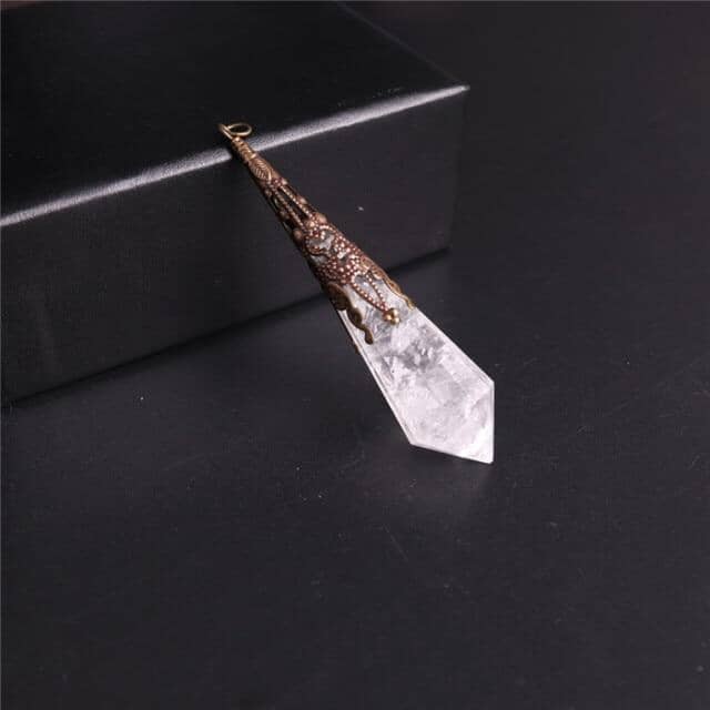 Reiki Dowsing Amulet Crystal Divination Obsidian PendulumPendulumWhite Crystal