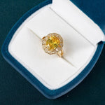Luxury Oval Citrine Gemstone Ring - 925 Sterling SilverRing