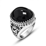 Agate Titanium Men RingRing9black