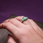 Green Fire Opal & Emerald RingRing