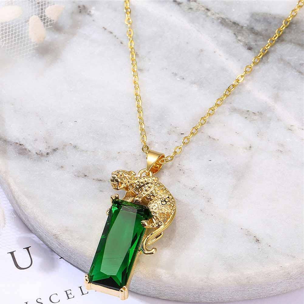 Metallic Emerald Leopard Crystal PendantPendant