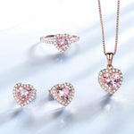 Classy Heart Morganite Jewelry SetRing
