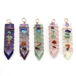 Handmade Wrap Pendulum 7 Chakra Sword PendantPendant